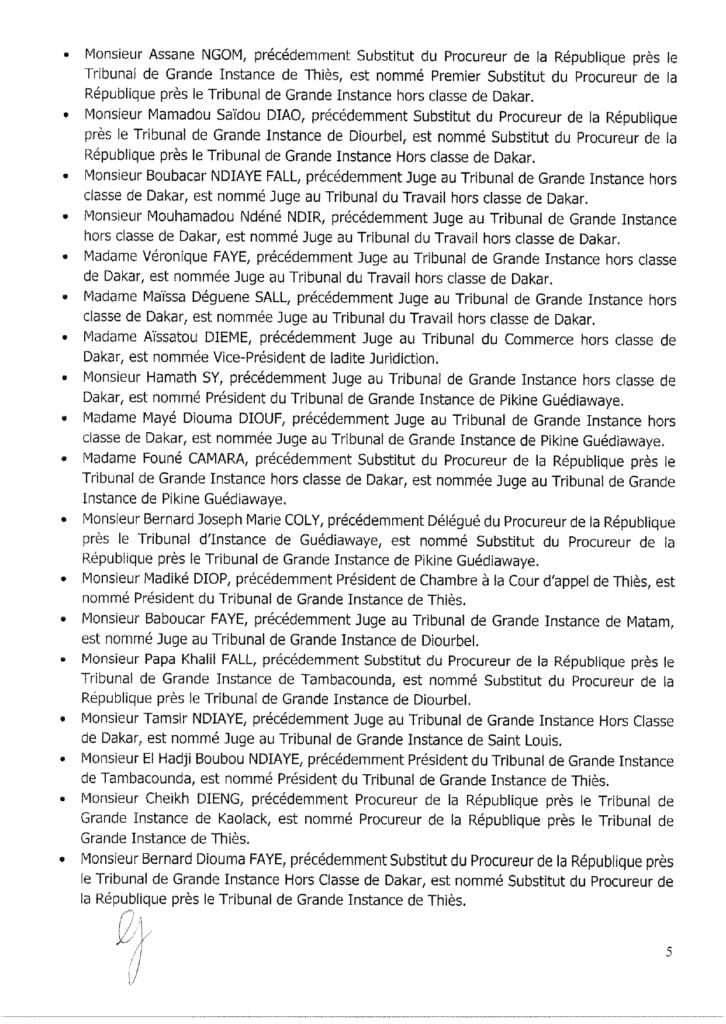 Urgent ! Grand chamboulement dans la magistrature sénégalaise 6 KERANOS MEDIA