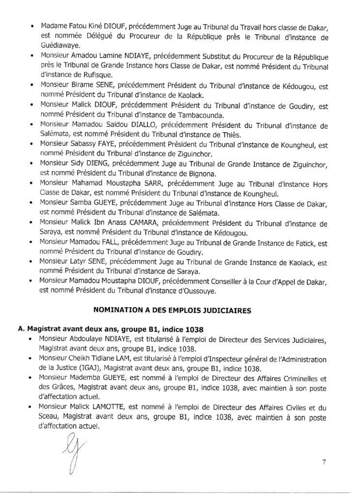 Urgent ! Grand chamboulement dans la magistrature sénégalaise 8 KERANOS MEDIA