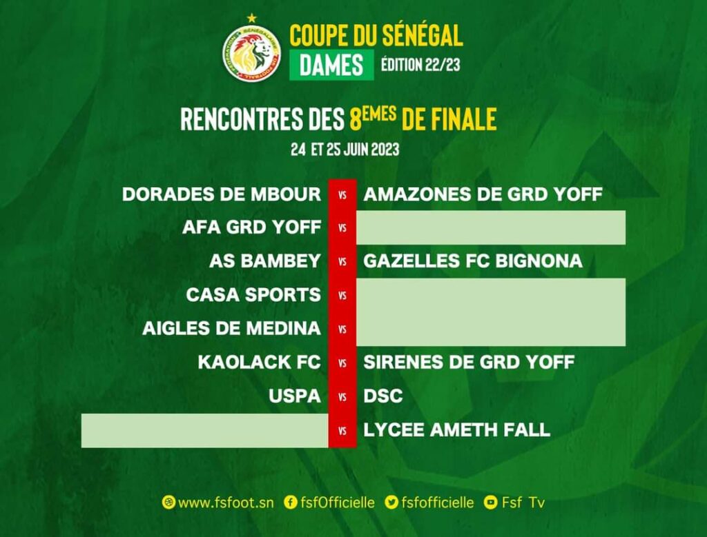 Coupe du Sénégal : Programme des 1/8 de finale 2 KERANOS MEDIA