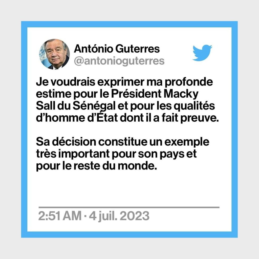 3 ème mandat : La communauté internationale félicite le Président MACKY SALL 7 KERANOS MEDIA