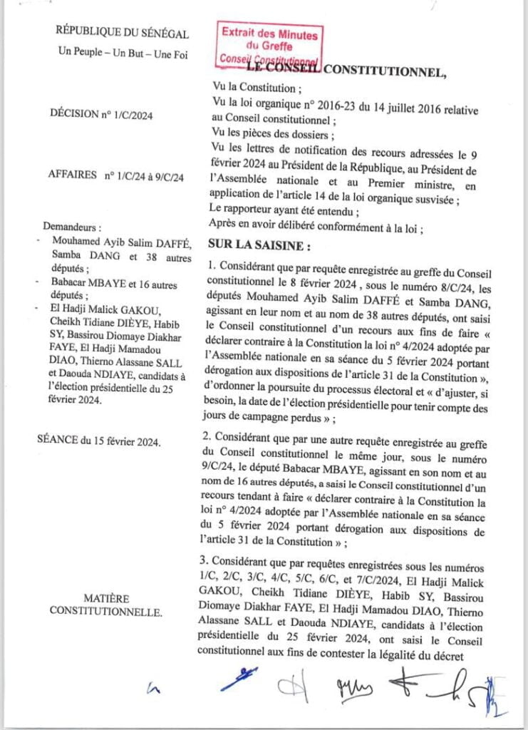 Élection Présidentielle: le Conseil constitutionnel annule le décret de Macky Sall portant abrogation du décret convoquant le corps électoral 2 KERANOS MEDIA