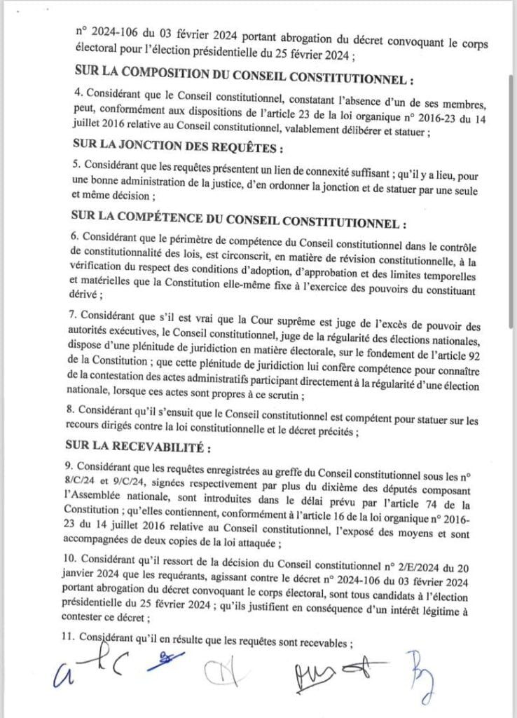Élection Présidentielle: le Conseil constitutionnel annule le décret de Macky Sall portant abrogation du décret convoquant le corps électoral 3 KERANOS MEDIA