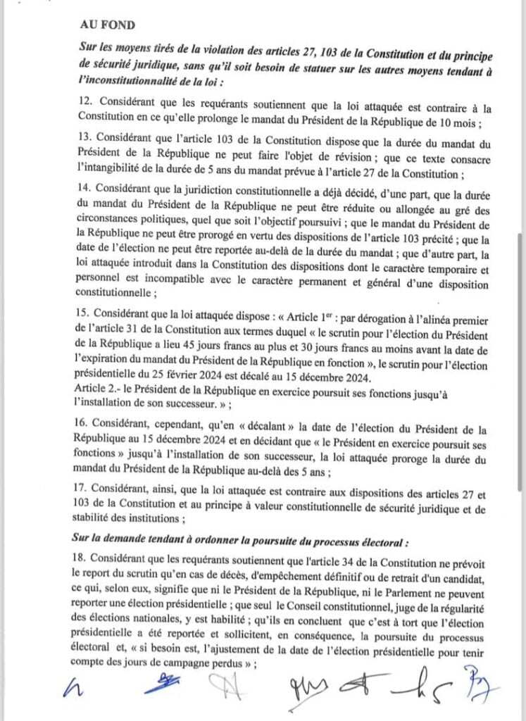 Élection Présidentielle: le Conseil constitutionnel annule le décret de Macky Sall portant abrogation du décret convoquant le corps électoral 4 KERANOS MEDIA