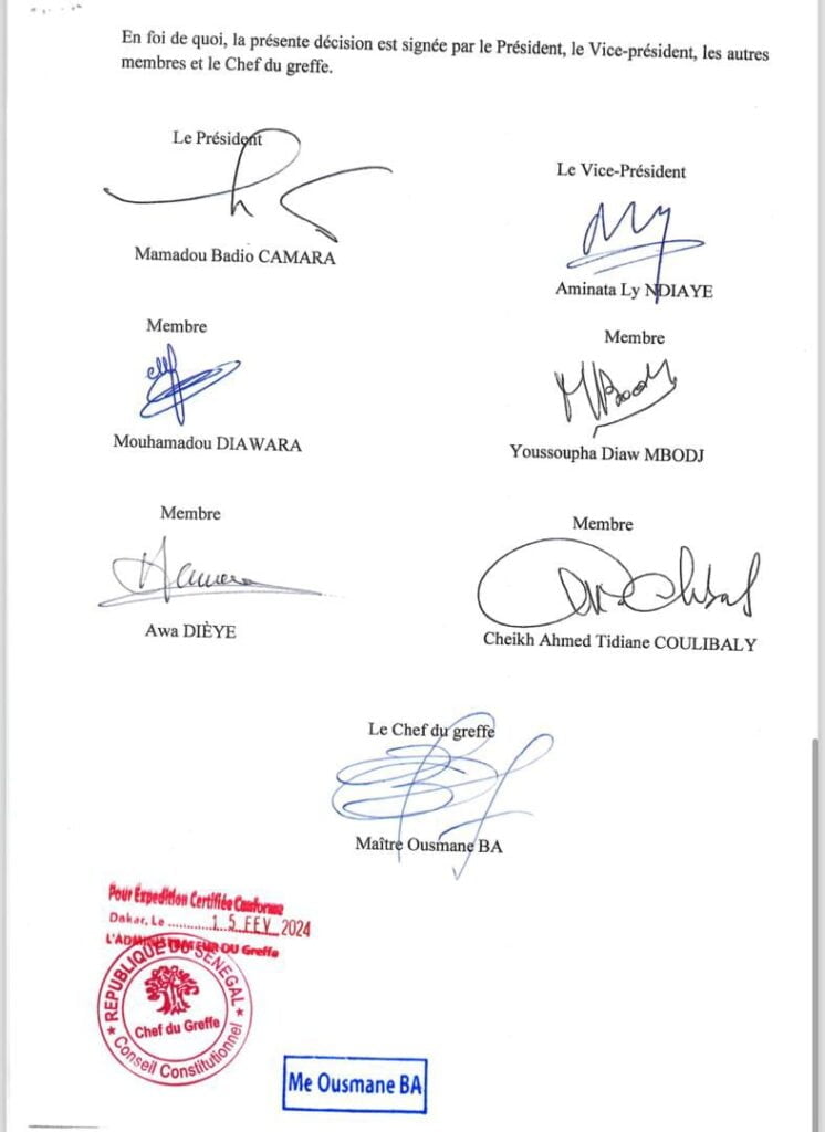 Élection Présidentielle: le Conseil constitutionnel annule le décret de Macky Sall portant abrogation du décret convoquant le corps électoral 6 KERANOS MEDIA