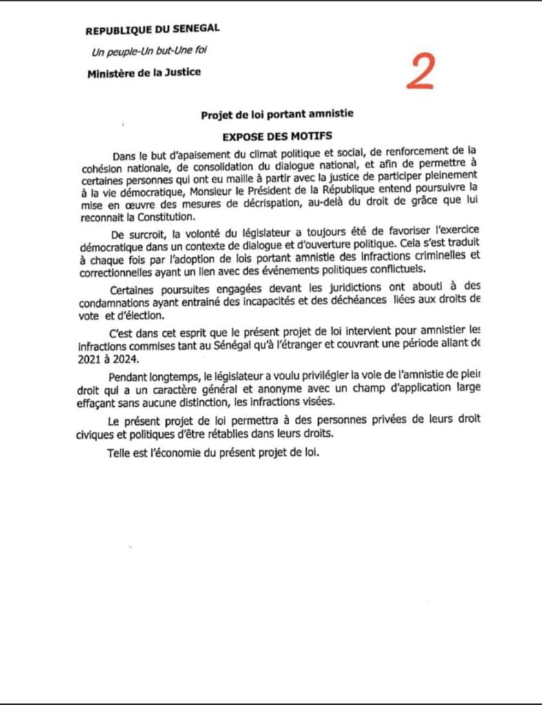 Loi d'amnistie : Le décret de Macky Sall rendu public, la procédure d'examen démarre cet après midi 3 Actu, Info et News en continu de Pakao et du Sénégal